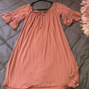 Pink Over the Shoulder Dress